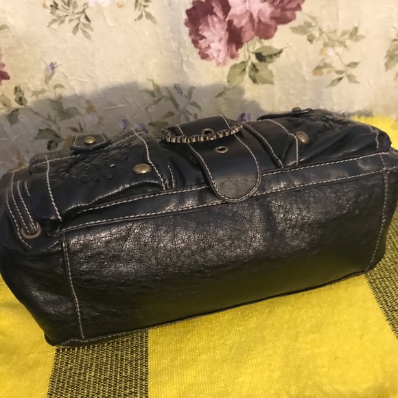 💛2/12.00-Black soft faux leather hand bag - Picture 2 of 5